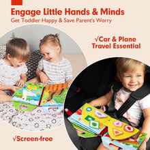 hahaland Books for 1-3 Year Olds  15-in-1 Montessori Busy Book & Sensory Board, Educational Baby Felt Toddler Activity Book, for 18-Month-Old Girls Boys Travel Quiet Book Plane Toys -Farm