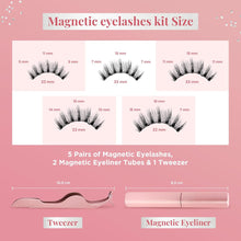 Magnetic Eyelashes , Eye Lashes With 5 Pairs of Magnetic lashes , Reusable Magnetic eyelash, 2 Tubes of Magnetic Eyeliner, extentions with Tweezer, No Glue Needed