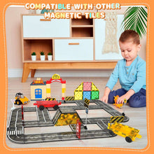 Magnetic Tiles Road Set, Magnetic Building Blocks Baby Toys for 3+ Year Old Boys Girls, Magnetic Construction Toys Preschool Educational Kids Toys Magnetic Tiles for Toddlers 3-5 5-7
