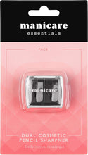 Manicare Dual Cosmetic Pencil Sharpener, For Large And Small Lip, Eye and Brow Pencils, Eyeliner, Lip Liner, Catches Shavings, Cosmetic Makeup Tool, Duo, Easy To Clean, Eliminates Mess