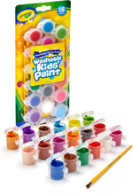 CRAYOLA Washable Paints and Brush - Assorted Colours (Pack of 18)  Perfect for Any Arts & Crafts Needs - Easily Washable  Ideal for Kids Aged 3+