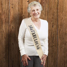 Leixi 50 and Fabulous Sash & Rhinestone Tiara Set - 50th Birthday Gifts Birthday Sash for Women Birthday Party Supplies (Gold)