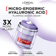 L'Oreal Paris Revitalift Filler Plumping Water-Cream with Micro-Epidermic Hyaluronic Acid, Multi-Layer Skin Hydration, Smooths and Re-Plumps Wrinklesm, 50 ml