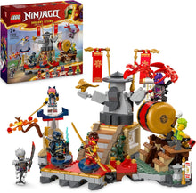 LEGO NINJAGO Tournament Battle Arena Set, Ninja Adventure Toys for 7 Plus Year Old Boys & Girls, with 6 Minifigures including Characters Jay and Kai, Dragons Rising Birthday Gift for Kids 71818