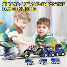 Lehoo Castle Boys Toys Age 2, Toys for 2 Year Old Boy, Toddler Toys with Sound & Light, Police Transport Truck Toy with 6 Pull Back Police Car, Gift for 2 3 4 5 6 Year Old