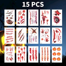 Halloween Tattoos Scars Vampire Costumes Accessories Zombie Make Up Temporary Tattoos Halloween Face Stickers Fake Scars and Wounds Makeup, Halloween Costumes for Women Scar Tattoos Party Cosplay