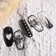 24 Pcs 3D Nail Charms Nail Art Accessories Metal Nail Studs Retro Cross Punk Nail DIY Decoration Tools