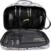 Kassaki Pro Hairdressing Bag Barber Tool Carry Bag Hair Equipment Salon Storage Travel Bag Silver Painting