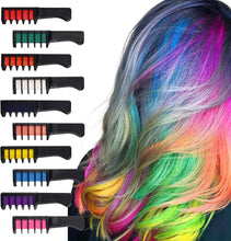 Hair Chalks for Girls, Hair Chalk Comb, 10 pcs Washable Hair Chalk Dye for Kids, Kids Makeup Sets for Girls, Girls Birthday Presents, for Birthday Party Christmas Halloween Cosplay