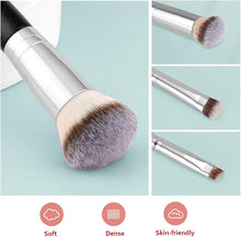 Foundation Brush Start Makers 2 pcs Dual-ended 2-in-1 Kabuki Makeup Brushes For Buffing, Blending, Sculpting, Highlight, Contouring.