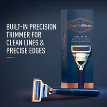 King C. Gillette Neck Men's Razor + 1 Razor Blade Refill, with Precision Trimmer, Gifts For Men