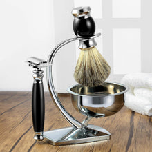 GRUTTI Shaving Set, Deluxe Chrome Razor and Brush Stand with Soap Bowl and Badger Hair Shaving Brush and Safety Razor (Double Edge) (Badger Hair Version)