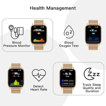 Popglory Smart Watch for Women Men Answer/Make Calls, 1.85" Smartwatch 2 Straps & Split Screen, 100+ Sports Fitness Watch with Blood Pressure/Oxygen/Heart Rate Monitor for iOS and Android