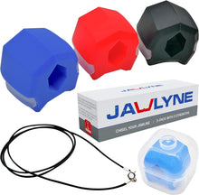 Jawlyne - Jaw Exerciser 3 Pack with 3 Strengths Jawline Toner Exerciser for Men and Women - With Necklace and Storage Containers