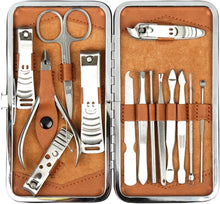 H&S Manicure Set - Pedicure and Manicure Kit for Women & Men - 14 pcs - Stainless Steel Nail Clippers & Cuticle Remover - Cutter Trimming Grooming Tools - w/Leather Case