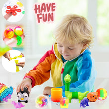 Lubibi Fidget Toys Pack, Fidget Toy Sensory Set For Anxiety Relief Stress Sensory Toys Fidget Box with Finger Puppets Bubble Pop Stress Ball Birthday Party Favors Gifts for Kids ages 4 5 6 7 8
