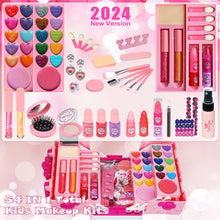 Kids Makeup Sets for Girls - 54 PCS Girls Toys, Washable Makeup for Children, Girls Make Up Set 4-12, Play Make Up for Kids Little Girls Princess, Birthday for girls (Pink)