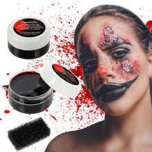 Aomig Halloween Fake Blood Makeup Kit, 3 Pcs Special Effects SFX Makeup, Vampire Fake Blood with Sponge, Realistic Washable Red Fake Blood Gel Zombie Vampire Monster Cosplay Mouth Clothes Dress Up