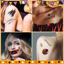 Amaxiu Halloween Prank Makeup Temporary Tattoo, 12Sheets Halloween Mouth Tattoo Stickers Scar Temporary Tattoos Clown Horror Mouth Fake Tattoo Sticker Scary Scar Big Mouth Face Tattoos Decals