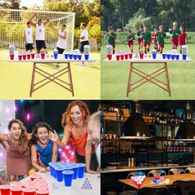 Faburo Beer Pong Set, Drinking Games for Adults, Beer Pong Game Set 16oz Blue & Red Plastic Beer Pong Cups and Balls for American Party Games,Birthday Parties and Office(30 Cups,6 Balls, 10 Dice)