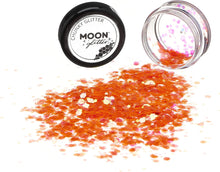 Iridescent Chunky Glitter by Moon Glitter - Orange - Cosmetic Festival Makeup Glitter for Face, Body, Nails, Hair, Lips - 3g