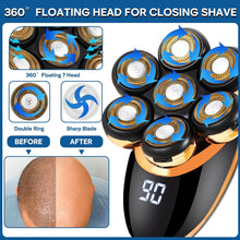 Head Shavers for Bald Men, Bestcool 7D Bald Head Shaver 5-in-1 Electric Shavers Men Wet Dry Mens Head Shaver Cordless Rotary Shaver Grooming Kit with Beard Clippers Nose Trimmer for Men (Gold)