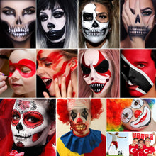 Halloween Clown Makeup Kit Professional Face Body Paint Black White Red, Afflano Joker Zombie Vampire Cosplay Skeleton Costume Fantasy Sfx Special Effects Makeup Set Oil Based Painting For Kids Adults