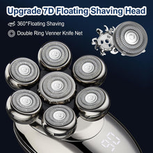 Head Shavers for Men LED Bald Head Shaver Cordless Rechargeable Electric Shavers with 5 Replaceable Grooming Shaving Heads IPX7 Waterproof Grooming Kit with Beard Clippers Nose Trimmer