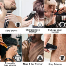 Hatteker Beard Trimmer Hair Clipper Hair Trimmer Grooming Kits Electric Shaver Razor for Men Mustache Nose Ear Body Precision Trimmer Groomer Multigroom IPX7 Waterproof Cordless Rechargeable 6 in 1