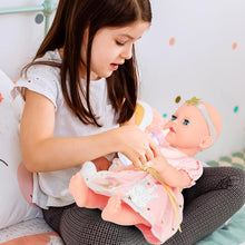 GirlDiary Baby Doll 12 Inches with Accessories Set, 3 Clothes, Bassinet Bed, Feeding Playset, Baby Dolls Girls for 3 4 5 6 7 8 Year Old Toddler Kids, Baby Toys for Gifts, Baby Doll with Clothing