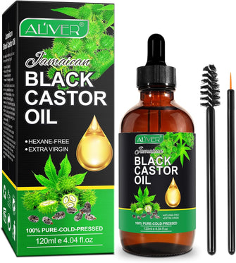 Jamaican Black Castor Oil,120ML Massage Oil for Aromatherapy, 100% Pure Natural Cold Pressed Organic Castor Oil,Stimulate Growth for Hair,Eyelashes,Eyebrows,Skin Moisturizer & Hair Oil and Body Oil