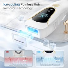 IPL Laser Hair Removal with Cooling System,Upgraded 3 Function,999,000 Flashes,9 Energy Levels,Painless Hair Remover Device for Face Armpits Legs Arms Bikini Line,Women and Men