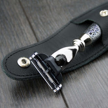 Haryali London 3 Edge Beard and Mustache Shaving Razor with Leather Pouch Perfect for Clean Shave