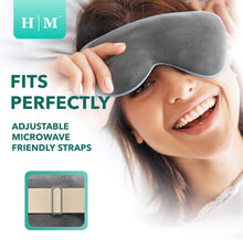 Heated Eye Mask For Dry Eyes - Microwave Activated Warm Eye Compress Treats Blepharitis & Styes - Our Plush, Warm Compress for Eyes Includes a Adjustable Strap & Pouch For Your Dry Eye Mask - HM Mask