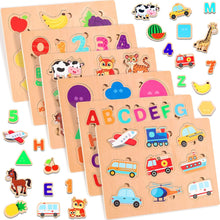 lenbest Wooden Puzzle Toddler Toys - 6PCS Jigsaw Puzzle - Toys for 3 Year Old Boys Girls - Montessori Kids Toys for 1 2 Year Old Girls Boys - 1 2 3 Year Old Boy Girl Gifts
