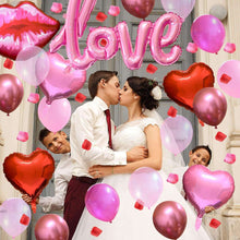 Mauts Valentines Decorations love balloon set, pink aluminum film large lips, 108cm love aluminum film balloon, suitable for Valentines Day decoration party