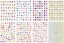 JMEOWIO 8 Sheets Spring Flower Nail Art Stickers Decals Self-Adhesive Sunflower Floral Nail Supplies Nail Art Design Decoration Accessories