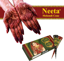 Neeta Indian Mehendi/ Henna Cones For Temporary Body Art Tattoo All Natural Herbal Pure Henna Paste Cones For Festival, Hand Designing, Chemical Free (4 Pieces Cone)