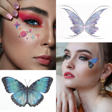 14 Sheets Glitter Butterfly Temporary Tattoos, Waterproof Fairy Wings Temporary Tattoo Body Art Fake Tattoos sticker for Women Girls Festival Music Party Favors Cosplay Eye Face Makeup