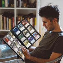 9 Pocket Trading Card Album, Card Collection Binder with 360 Side Pockets Sports Card Book Card Folder Card Holder Fit for MTG TCG Football Cards (Black)