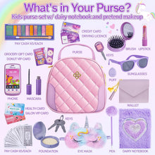 Hohosunlar Girl Purse with Accessories, My First Purse Set - Pretend Makeup Handbag Diary Unicorn Eye Mask Wallet Toy Phone Credit Card Kids, Princess Pretend Play Birthday Gift Toy for Girl Age 3+