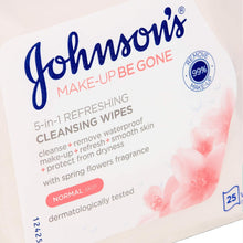 Johnson's Makeup Be Gone Refreshing Wipes, Spring flower, Clear, Pack of 25