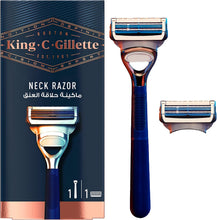 King C. Gillette Neck Men's Razor + 1 Razor Blade Refill, with Precision Trimmer, Gifts For Men