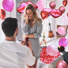 Mauts Valentines Decorations love balloon set, pink aluminum film large lips, 108cm love aluminum film balloon, suitable for Valentines Day decoration party