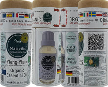 Nativilis Organic Ylang Ylang Essential Oil Cananga odorata var. genuina regulates oil production, soothing growth of the skin, moisturises antibacterial Copaiba aromatherapy