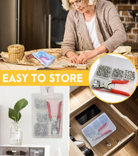 KAXIMON 200 Sets Poppers Fasteners Kit, 9.5mm Press Stud Kit with Fastener Pliers, Metal Snap Fasteners Press Studs No Sewing,Snap Button Fastener Kit Rust Proof for Fabric Clothing,Bags,DIY Crafts