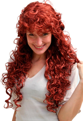 JEZEBEL red LADY QUALITY WIG long CURLS (9229 Colour 350)