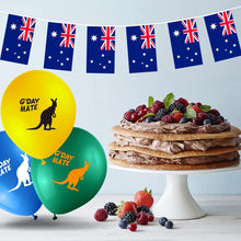 Jc.upin 5M Australian Flag Bunting Banner by 20 Pcs Small Australian Flags,18Pcs Kangaroo Balloons Australia Day Balloons and Silvery Grey Ribbons for Australian Party Decorations,Baby Shower Party
