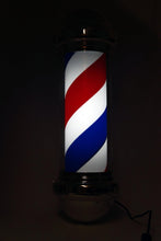 Jitsu Traditional Barber Shop Pole Red White Blue Illuminating and Rotating Stripes with LED Bulb 60 cm