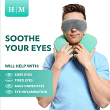 Heated Eye Mask For Dry Eyes - Microwave Activated Warm Eye Compress Treats Blepharitis & Styes - Our Plush, Warm Compress for Eyes Includes a Adjustable Strap & Pouch For Your Dry Eye Mask - HM Mask